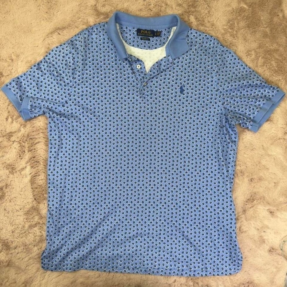 patterned‎ polo shirt by Ralph Lauren, collard shirt, spring clothes, blue polo